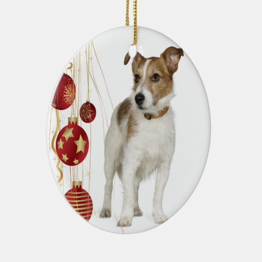 Jack Russell kerstversiering Keramisch Ornament (Rechts)