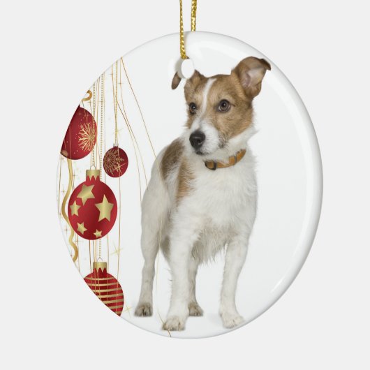 Jack Russell kerstversiering Keramisch Ornament (Links)