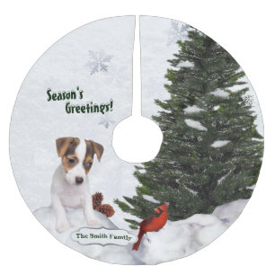 Jack Russell kerstwishes Tree Skirt Kerstboom Rok