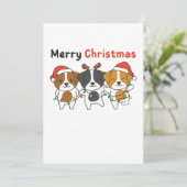 Jack Russell Merry Kerstmis Cute Dogs Feestdagenkaart (Staand voorkant)