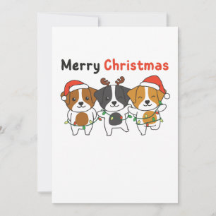 Jack Russell Merry Kerstmis Cute Dogs Feestdagenkaart