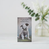 Jack Russell met bandendierenarts Visitekaartje (Staand voorkant)