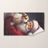 Jack Russell met Kerstman Festive Kerst Bad Handdoek (Handdoek)
