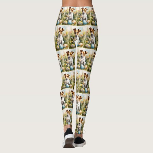 Jack Russell met paaseieren Leggings (Achterkant)