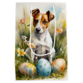 Jack Russell met Pasen Eieren Medium Cadeauzakje (Achterkant)