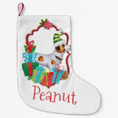 Jack Russell met pet kerstmis Kleine Kerstsok (Voorkant)