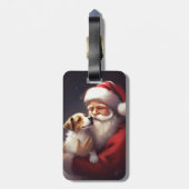 Jack Russell Met Sinterklaas Feestelijke Kerstmis Bagagelabel (Achterkant verticaal)