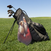 Jack Russell Met Sinterklaas Feestelijke Kerstmis Golfhanddoek (Groen)