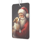 Jack Russell Met Sinterklaas Feestelijke Kerstmis Luchtverfrisser (Links)