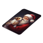 Jack Russell Met Sinterklaas Feestelijke Kerstmis Magneet (Linkerzijde)