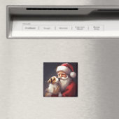 Jack Russell Met Sinterklaas Feestelijke Kerstmis Magneet (Insitu (Vaatwasser))