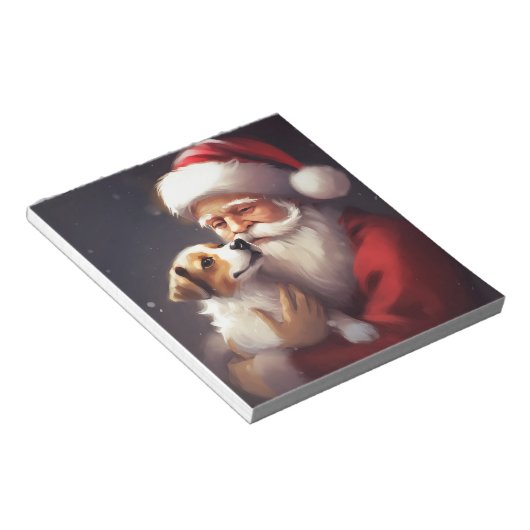 Jack Russell Met Sinterklaas Feestelijke Kerstmis Notitieblok (Schuin)