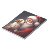 Jack Russell Met Sinterklaas Feestelijke Kerstmis Notitieblok (Linkerzijde)
