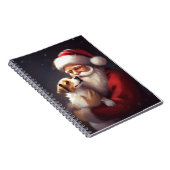 Jack Russell Met Sinterklaas Feestelijke Kerstmis Notitieboek (Rechterzijde)