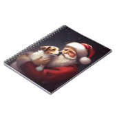 Jack Russell Met Sinterklaas Feestelijke Kerstmis Notitieboek (Linkerzijde)