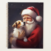 Jack Russell Met Sinterklaas Feestelijke Kerstmis Planner (Voorkant)