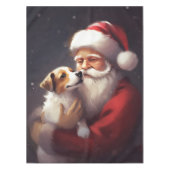 Jack Russell Met Sinterklaas Feestelijke Kerstmis Tafelkleed (Voorkant)
