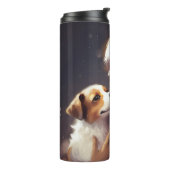 Jack Russell Met Sinterklaas Feestelijke Kerstmis Thermosbeker (Gedraaid links)