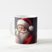Jack Russell met Sinterklaas Festive Kerstmis Koffiemok (Voorkant links)