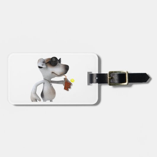 Jack Russell met zonnebril bagage labels (Voorkant horizontaal)
