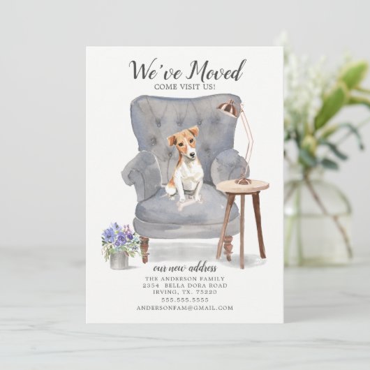 Jack Russell Moving Announcement Aankondiging (Staand voorkant)