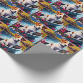 Jack Russell op een peddel: Een Schilderachtig avo Cadeaupapier (Hoek)