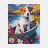Jack Russell op een peddel: Een Schilderachtig avo Fleece Deken (Voorkant)
