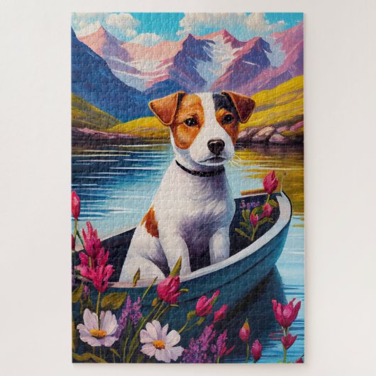 Jack Russell op een peddel: Een Schilderachtig avo Legpuzzel (Verticaal)