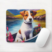 Jack Russell op een peddel: Een Schilderachtig avo Muismat (Met muis)