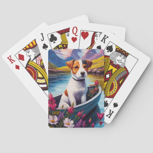 Jack Russell op een peddel: Een Schilderachtig avo Pokerkaarten (Achterkant)
