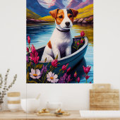 Jack Russell op een peddel: Een Schilderachtig avo Poster (Keuken)