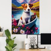 Jack Russell op een peddel: Een Schilderachtig avo Poster (Thuiskantoor)