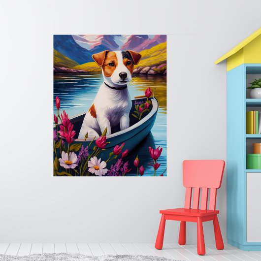Jack Russell op een peddel: Een Schilderachtig avo Poster (Kinderkamer 1)