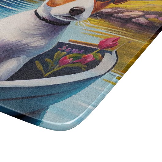 Jack Russell op een peddel: Een Schilderachtig avo Snijplank (Hoek)