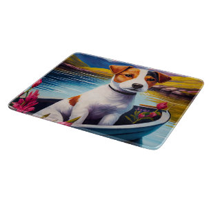 Jack Russell op een peddel: Een Schilderachtig avo Snijplank