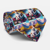 Jack Russell op een peddel: Een Schilderachtig avo Stropdas (Opgerold)