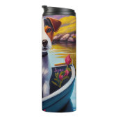 Jack Russell op een peddel: Een Schilderachtig avo Thermosbeker (Geroteerd rechts)