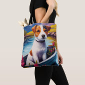 Jack Russell op een peddel: Een Schilderachtig avo Tote Bag (Dichtbij)