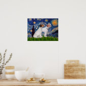 Jack Russell Paar 4 - Sterrennacht Poster (Keuken)