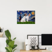 Jack Russell Paar 4 - Sterrennacht Poster (Thuiskantoor)