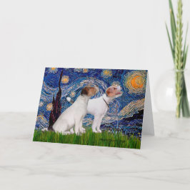 Jack Russell Pair 4 - Sterrennacht Kaart