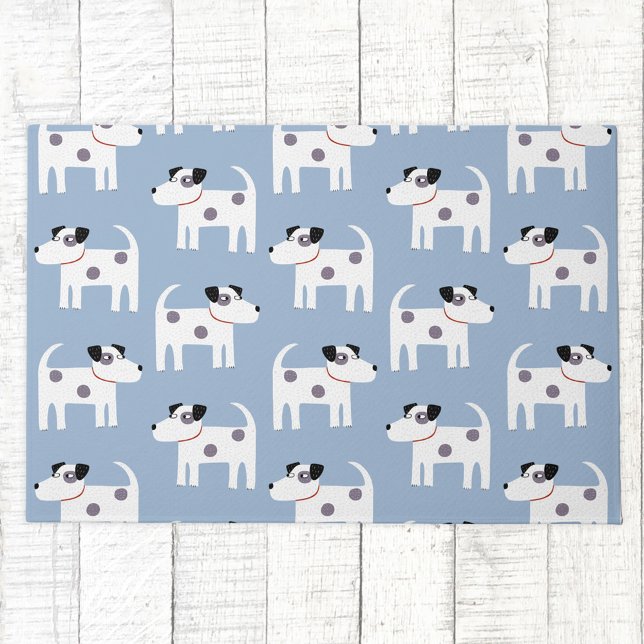 Jack Russell Parson Terrier Dog Pattern Deurmat (Parson Jack Russell Terrier dog pattern fun doormat)