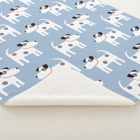 Jack Russell Parson Terrier Dog Pattern Sherpa Deken (3/4)