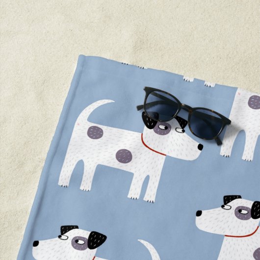 Jack Russell Parson Terrier Dog Pattern Strandlaken (In situ)