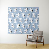 Jack Russell Parson Terrier Dog Pattern Wandkleed (In Situ (horizontaal))