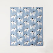 Jack Russell Parson Terrier Dog Pattern Wandkleed (Voorkant)