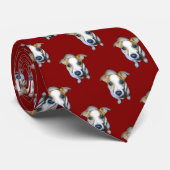 Jack Russell Pattern Stropdas (Opgerold)