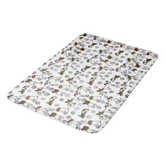 Jack Russell Paw Print Bath Mat (Gekanteld)