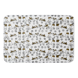 Jack Russell Paw Print Bath Mat