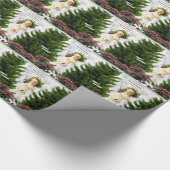 Jack Russell Pink Poinsettias Tile Gift Wrap Cadeaupapier (Hoek)
